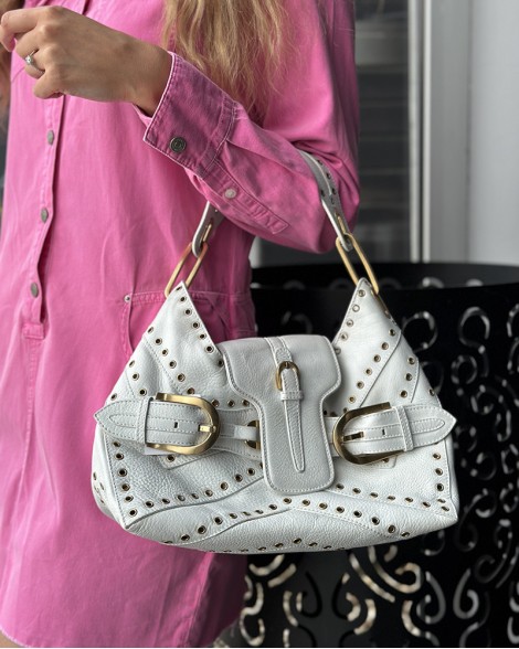 Kabelka dámská Jimmy Choo EYELET TULITA bílá